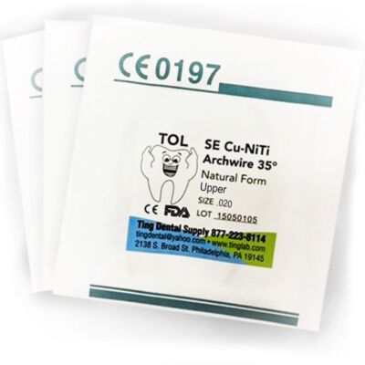 TOL Copper 35 Cu-NiTi Archwire - 0.020 Natural Form (Round) Upper 5pcs/pkg. FDA