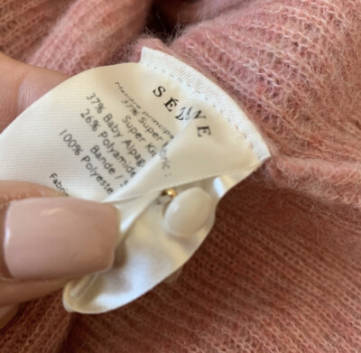 LA MAILLE SEZANE PARIS ALPACA MOHAIR BLEND BUTTON DOWN JUMPER