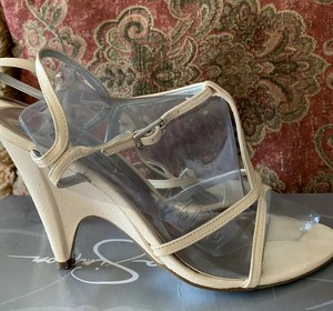 white scalloped heels