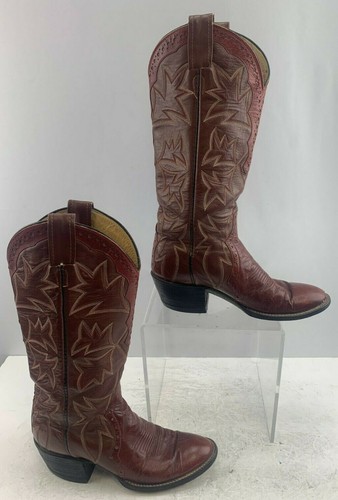 Ladies Laramie Maroon Leather Cowgirl 