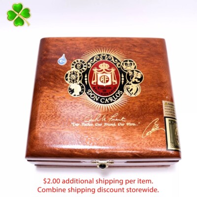 Don Carlos Reserva No. 3 Empty Wood Cigar Box 6.75'' x 6.25'' x 2.75''