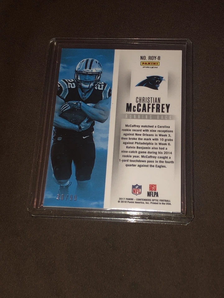 2017 OPTIC CONTENDERS CHRISTIAN MCCAFFREY RC ROOKIE SILVER PRIZM /99 SUPER BOWL - Image 2 of 2