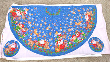 Santa Elf Reindeer Christmas Tree Skirt Fabric Panel Jo-Ann's 47"