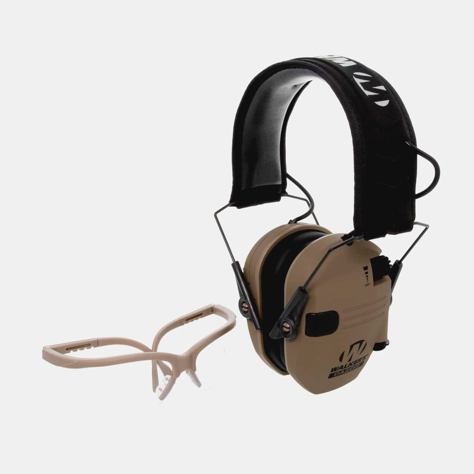 New Walker's Razor Electronic Ultra Slim Muff and Glasses Combo Kit (FDE)