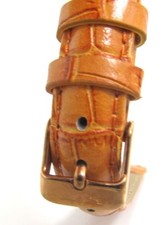 16mm Original Invicta Orange Croc Patent Leather Rose Gold Buckle Watch Band