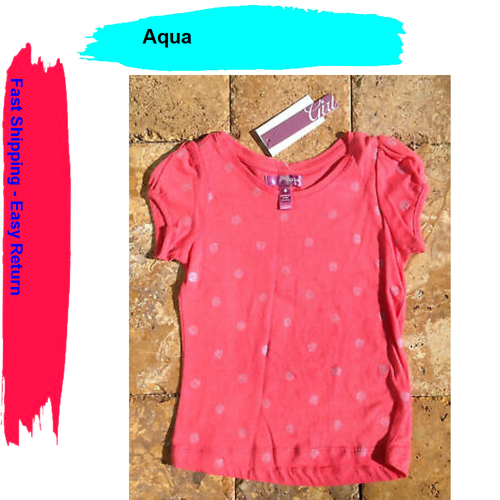Aqua Mädchen Glitzer Punkte Top, Koralle, Größe 6 - Bild 1 von 3