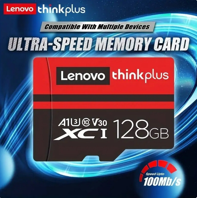 Carte Micro SD 128 Go Classe 10 XCI Lenovo Thinkplus mémoire haute performance