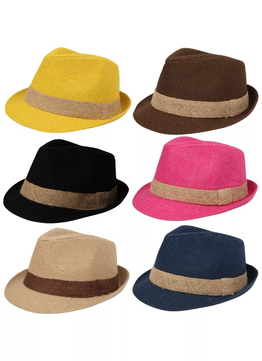 Trilby Sun Hat Mens Ladies Panama Hessian Straw New Panama Fedora