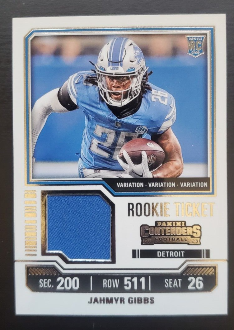 2023 Contenders Jahmyr Gibbs Rookie Ticket Swatches Photo