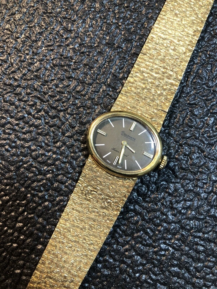 Vintage Lucien Piccard Dufonte Relógio Mecânico Feminino Suíço Placa 10 G Funciona - Imagem 3 de 4