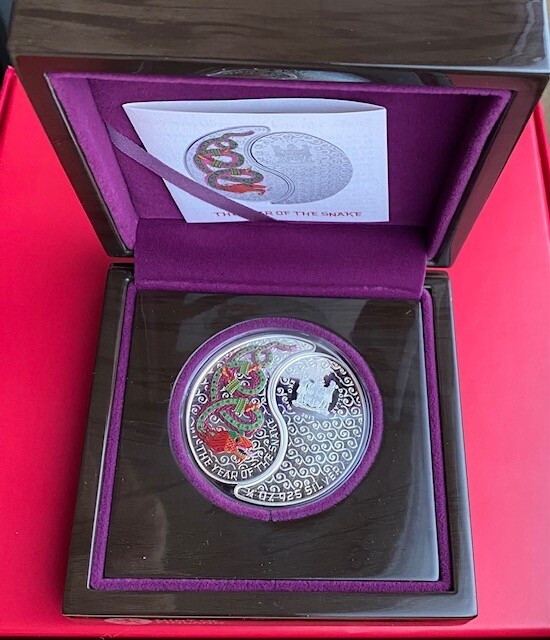 Fiji 2 Dollar 2013 Yin & Yang Jahr der Schlange Silber PP im Etui mit Zertifikat Fiji 2 Dollar 2013 Yin & Yang Jahr der Schlange Silber PP im Etui mit Zertifikat