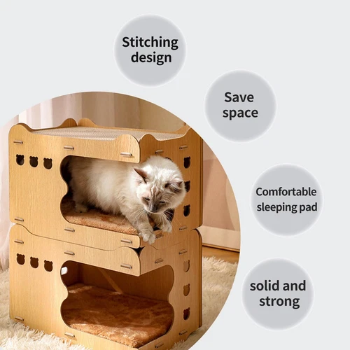Katzenhaus Kratzbrett Kratzmöbel Kratzpappe Katzennest aus Wellpappe für Katzen - Bild 3 von 9