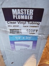 Clear, PVC Tubing, 1/2" ID x 3/4" OD x 100' , T10004011, Non Toxic,