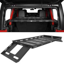 Interior Trunk Cargo Shelf Rack w/ Elastic Net fit 07-25 Jeep Wrangler JK JL 4Dr