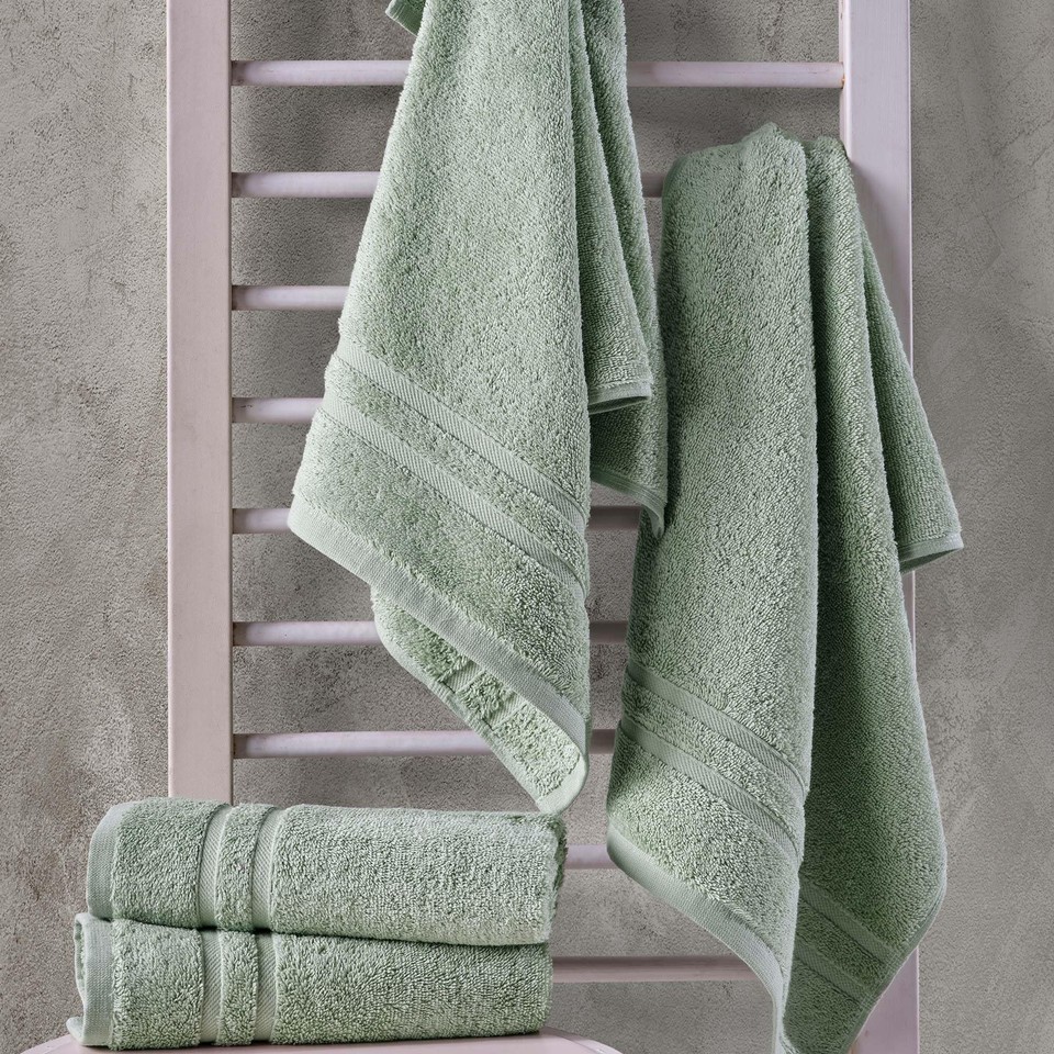 Light Green Hand Towels 4 Pack Turkish Cotton Premium Quality Soft and