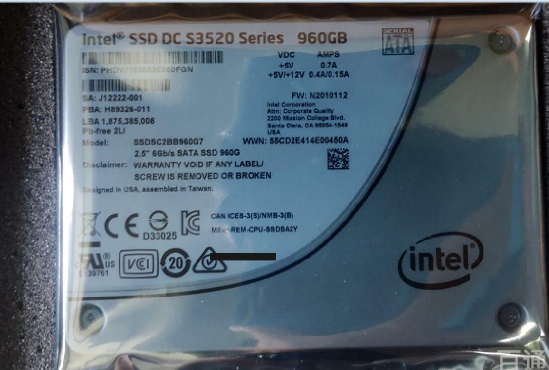 Intel SATA SSD DC S3520 960GB③ Intel DC S3520 Series 960GB,Internal,2.5 inch (SSDSC2BB960G7