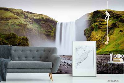 3D Waterfall Nature Landscape Self-adhesive Removable Wallpaper Murals ...