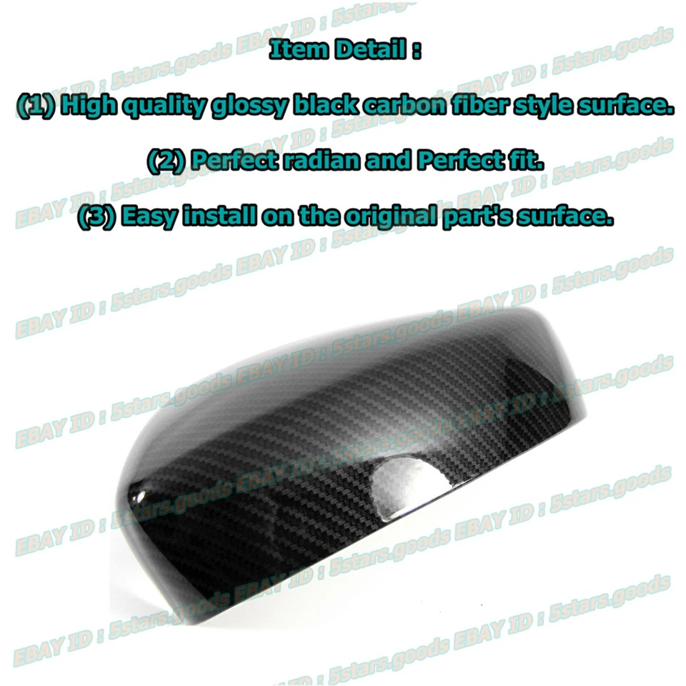 For 17-20 Toyota Yaris / iA Sedan Glossy Black Carbon Fiber Side Mirror Covers - Изображение 2 из 4