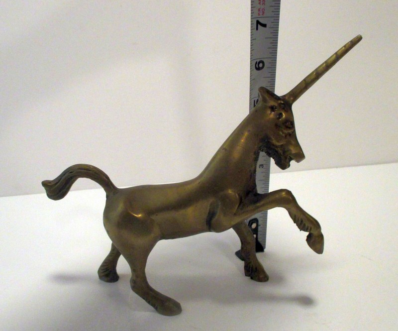 solid brass unicorn figurine