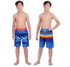 Gerry Youth boy's 2-pack swim short orange/blue, size L 14/16 - NWT