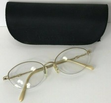ELLE Eyeglasses frames Oval Wire Half Rim Metal Goldtone 52 18 140 EL2579