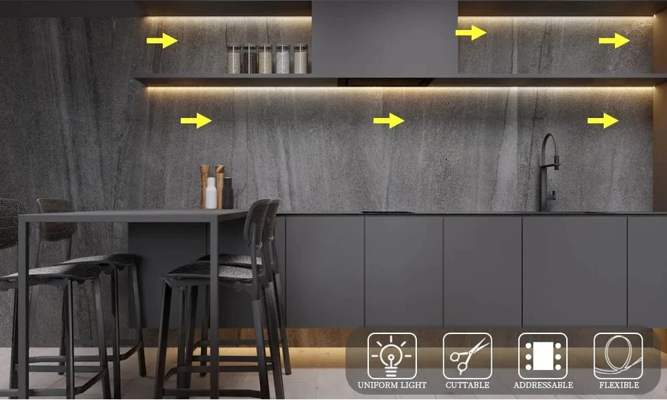 CCT WS2811 IC SPI COB Strip Light Addressable 576LED/m 2700K to 6500K 10mm Wide - Image 2 of 4