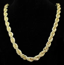 Mens 24" Thick RopeChain 10mm 14k Gold Plated Solid Necklace HipHop High Quality