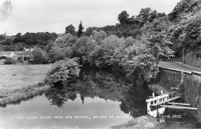Brücke von Allan : Das Allan Wasser von der Neuen Brücke : Karte Nr. D. 3800