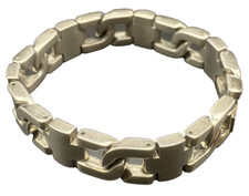 Steel Bracelet 13 mm Byzantine Link 7.75" Unisex HipHop Biker Punk Viking Patina