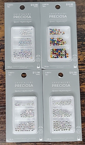 Nail Combo Flatback Crystals Various LOT OF 4 BRAND NEW PACKS (#26)
