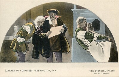 POSTKARTE ART DECO DRUCKPRESSE ALEXANDER LIBRARY OF CONGRESS WASHINGTON