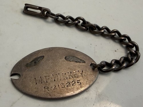 WWI Solid Sterling Silver Dog Tag Identity Bracelet British Birks Canadian
