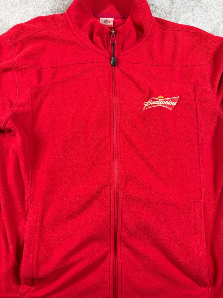 Budweiser Red Full Zip Fleece Jacket Men’s Large Colorado Clothing Tech Series - Image 2 of 4