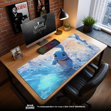 Squirtle Pokemon Mouse Pad, Kanto Water Starter Desk Mat, Anime Gaming Pad
