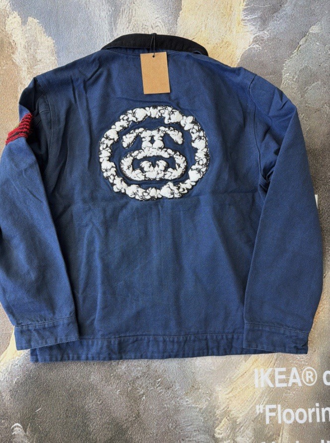 Stussy X Denim Tears Never Renege Canvas Work Jacket Blue Size L