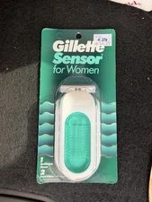 NEW VINTAGE 1992 GILLETTE SENSOR FOR WOMEN NOS 1 RAZOR 2 CARTRIDGES