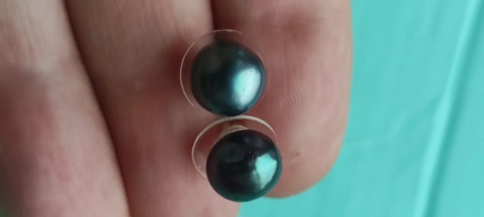 Black pearl stud earrings, of the Tahiti Sea vt435 - Image 3 of 4