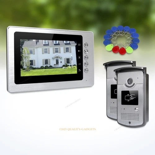 7" Wired Video Door Entry Security Intercom with Intra-monitor Audio Intercom