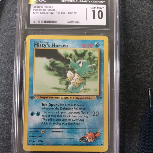 Misty's Horsea (1st Edition) graded CGC 10 for sale on eBay