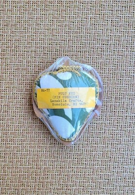 Vintage Lanakila Crafts Pulu Kui Pin Cushion ~Honolulu, Hawaii (New Old Stock)