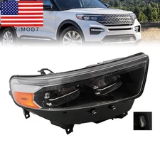 Headlight for 2020-2023 Ford Explorer with Bulbs LED DRL Chrome Passenger Side