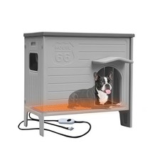 Heated Dog House Outdoor,Weatherpoof Plastic Dog House for Medium and Small D...