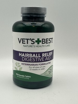 Vet's Best Hairball Relief Digestive Aid 180 Chewable Tablets Exp. 10/2027