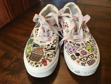*USED*Vans Women's Sneakers 9M Off the Wall Canvas Colorful Graffiti’s Sneakers