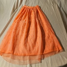Cat  Jack Girls Halloween Long Skirt XS 4 / 5 Orange 3 Layers Elastic Waist