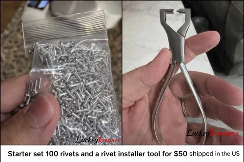 New Gi Joe / Funskool / Estrela  Rivet Pliers And 100 Rivet Starter Set