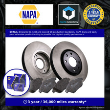 2x Vented Brake Discs and Pads fits CITROEN C3 AIRCROSS Mk2 1.6D Front 2017 on