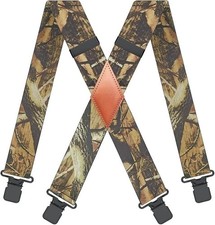 MENDENG Camo Suspenders for Men Heavy Duty Clips Hunting Work Adjustable Braces