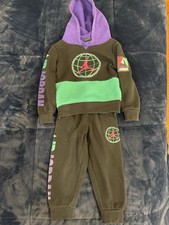 Boy's Nike Jordan 2-Piece Hoodie and Jogger Sweat pant Set Black Green     