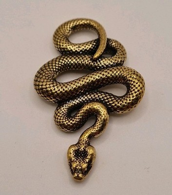 Schlange Snake Dekofigur aus Messing Tierfigur Sammler Deko massiv Garten 